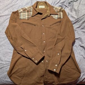 Brown Plaid Western Shirt